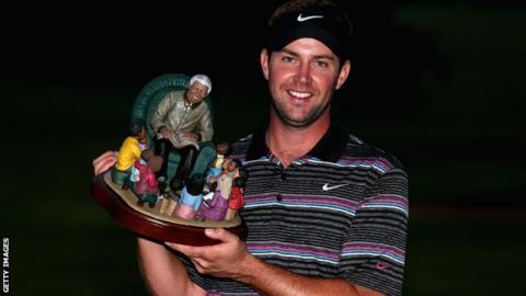 Scott Jamieson with the inaugural Nelson Mandela Championship trophy