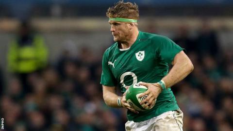 Jamie Heaslip in action against New Zealand in November