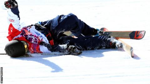 James Woods crashes in Sochi 2014 practice