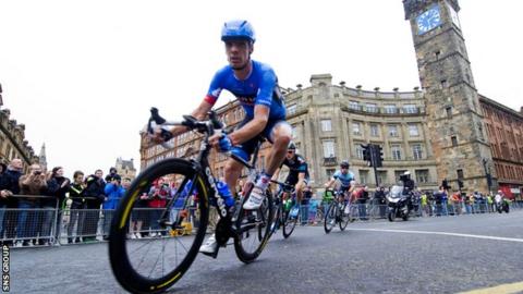 Scotland's David Millar riding in Glasgow last year