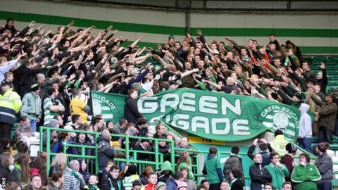 Celtic fans at the game against St Johnstone
