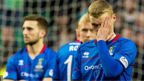 Inverness players look dejected