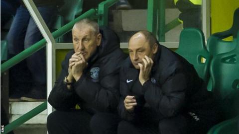 Hibs boss Terry Butcher (left) and assistant Maurice Malpas