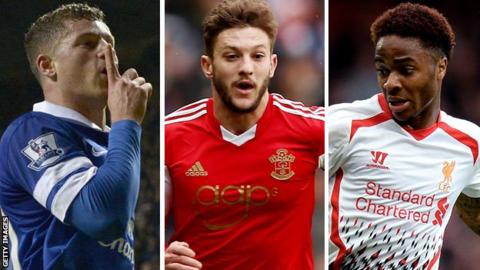Ross Barkley, Adam Lallana, and Raheem Sterling
