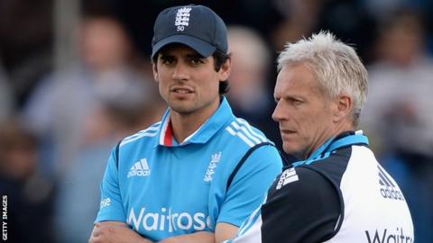 England captain Alastair Cook and coach Peter Moores