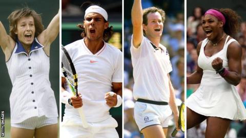 Martina Navratilova, Rafael Nadal, John McEnroe and Serena Williams