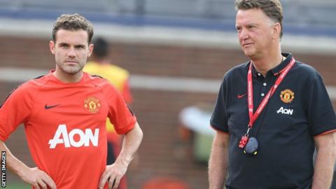 Juan Mata and Louis Van Gaal