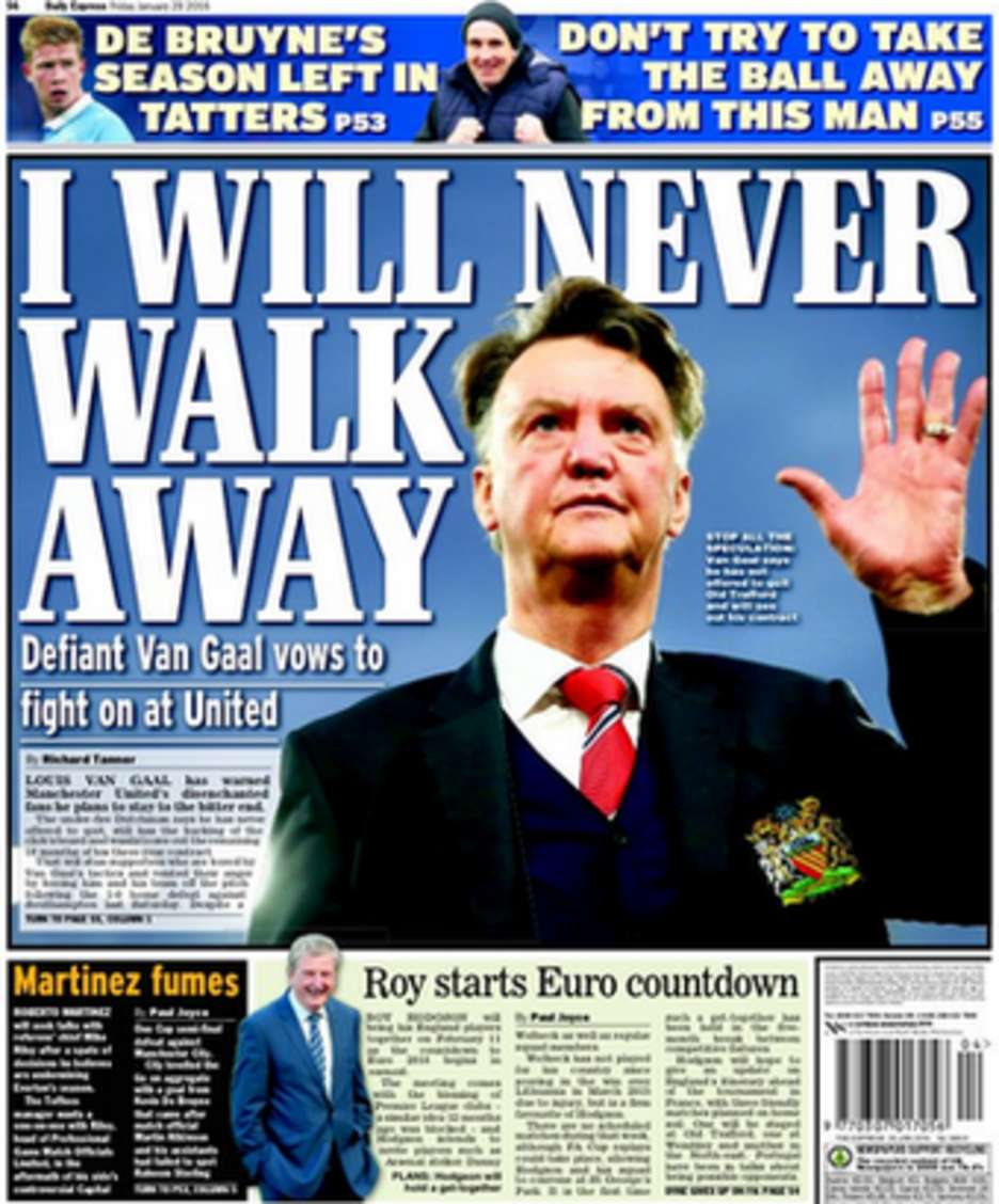 The back page of Friday's Daily Express