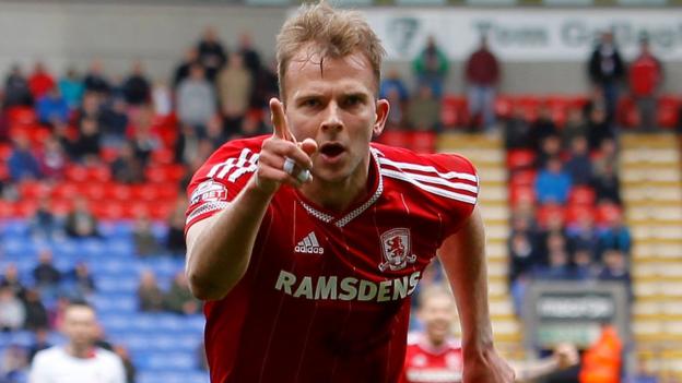 Jordan Rhodes' winner was only his fourth goal since joining Middlesbrough on transfer deadline day in February - BBC Sport