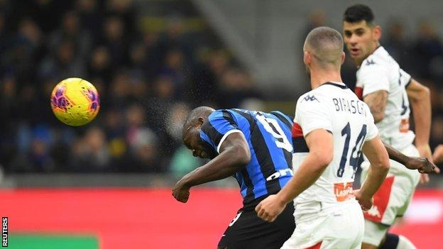 Inter Milan Genoa Romelu Lukaku Double Sends Inter Top Of Serie A