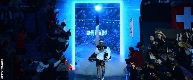 Rafael Nadal enters the O2 Arena