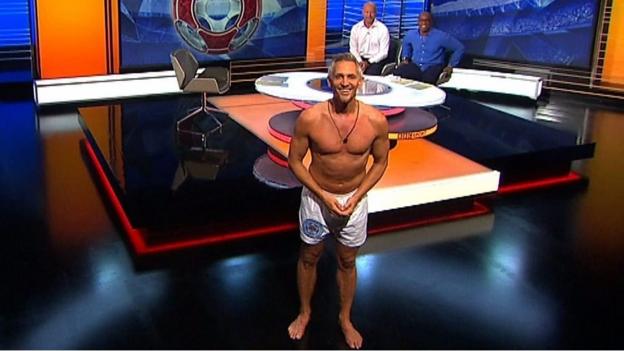Gary Lineker presents MOTD in pants