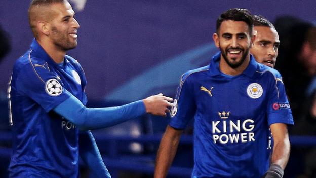Mahrez sends Leicester to brink of Champions League last 16