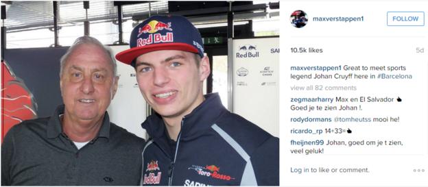 Max Verstappen and Johan Cruyff