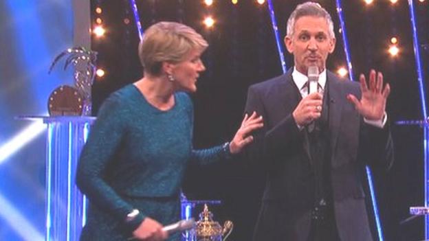 VIDEO: Lineker cuts hand on SPOTY trophy
