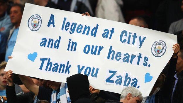 Fans paid tribute to Pablo Zabaleta
