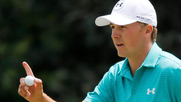 Champion Spieth takes lead at Masters