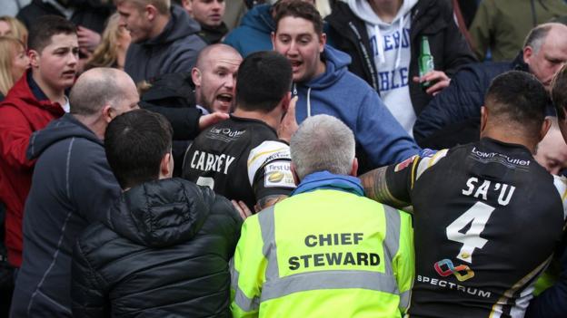 Salford sorry after ugly scenes mar win