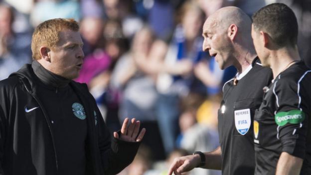 Morton 1-1 Hibs: Neil Lennon angry at ref over handball decision - BBC Sport