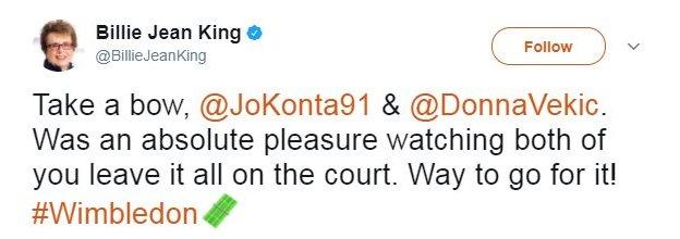 Billie Jean King tweet