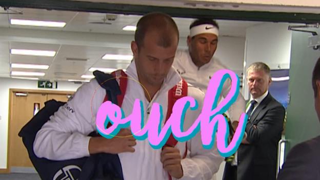 Wimbledon 2017: Ouch! Rafael Nadal's pre-match warm-up goes wrong
