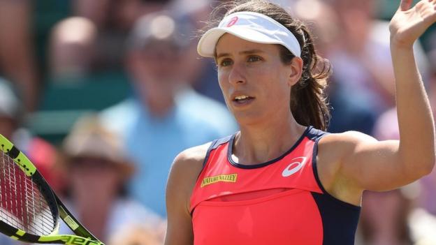 Nottingham Open: Johanna Konta beats Magdalena Rybarikova to reach final