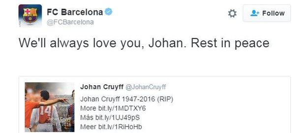 FC Barcelona tweet