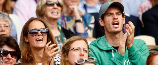 Andy Murray (right) and wife Kim (left)