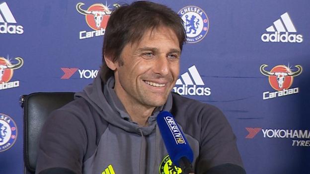 Chelsea boss Antonio Conte is asked if any Man Utd players would get in his side