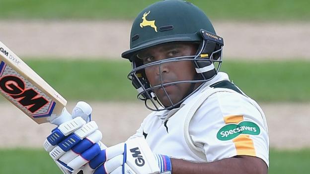 Nottinghamshire v Leicestershire: Samit Patel hits third century in four innings