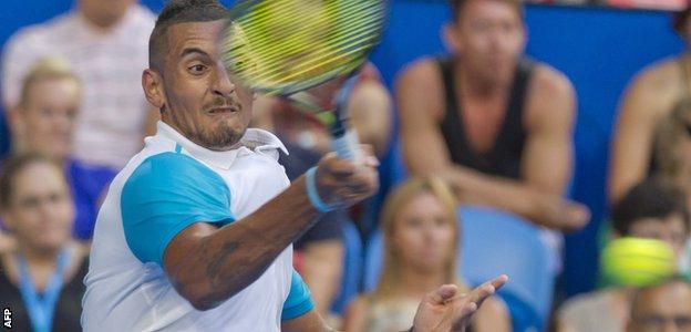 Nick Kyrgios playing Andy Murray in the Hopman Cup