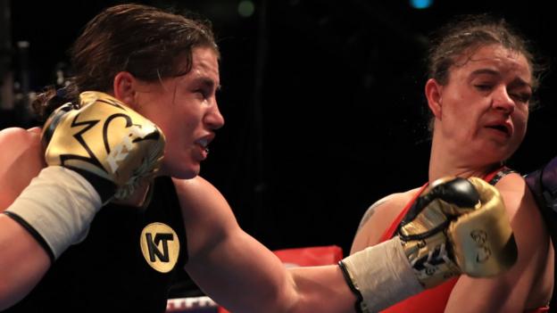 Katie Taylor beats Milena Koleva on points for fourth professional win