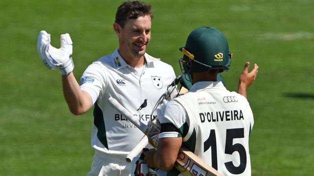 Sussex v Worcestershire: Visitors collapse at Hove after double-century opening stand