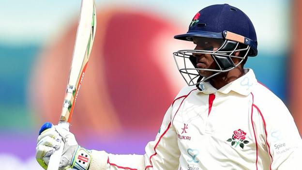 Lancashire v Yorkshire: Shivnarine Chanderpaul century halts Tykes progress