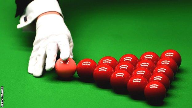 Snooker balls and glove