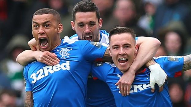 James Tavernier (left), Nicky Clark and Barrie McKay