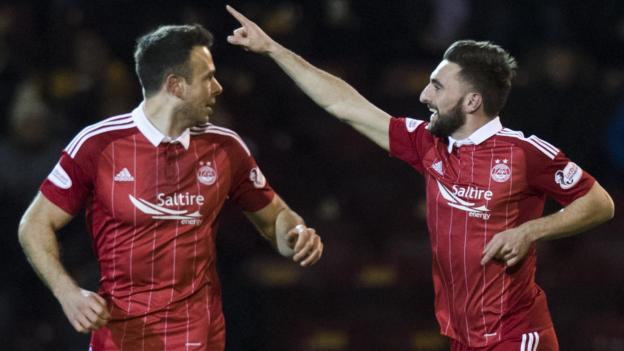 Aberdeen win at Motherwell to narrow gap to top two