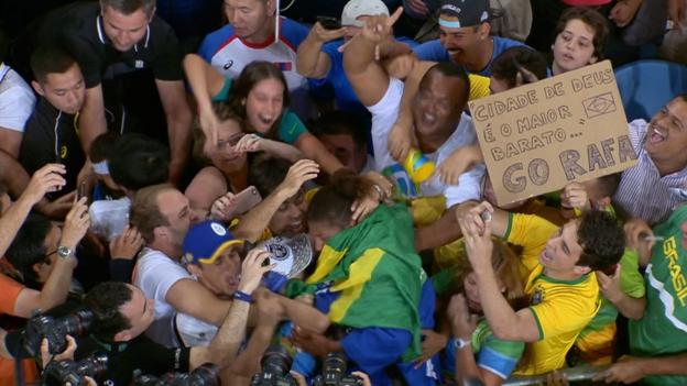 Watch: Wild celebrations as hosts Brazil win first gold