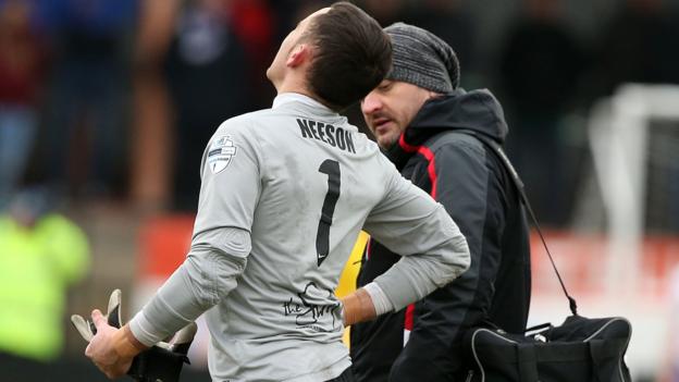NI League Cup final: Carrick keeper Brian Neeson plays down rib injury scare