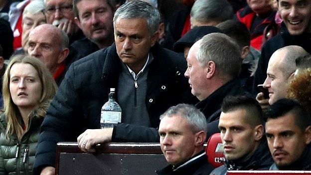 Jose Mourinho: Man Utd manager sent to the stands in Burnley match