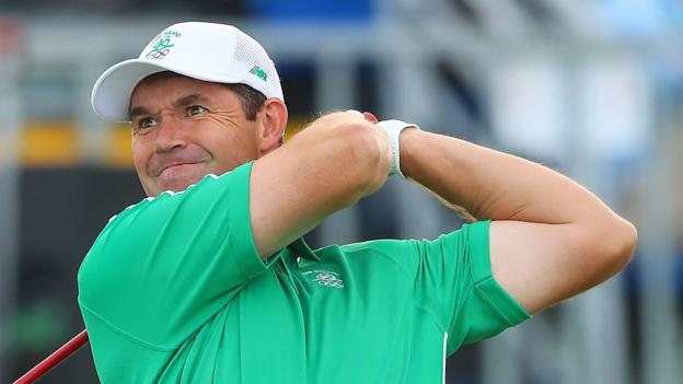 Padraig Harrington suffered a bizarre elbow injury while coaching an amateur player