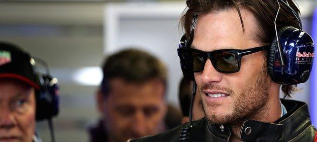 NFL star Tom Brady was a guest of the Red Bull team on race day