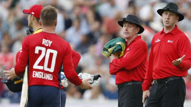 England v South Africa: Jason Roy given out obstructing the field