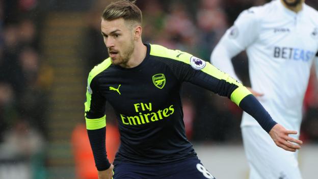 Aaron Ramsey: Chris Gunter defends teammate from Arsenal fan criticism