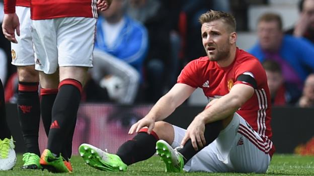 Luke Shaw: Manchester United left-back to see specialist over foot ligament damage