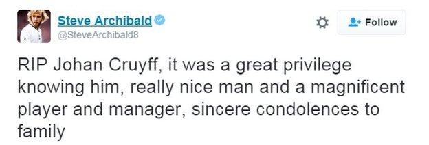 Steve Archibald tweet