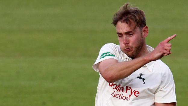 Glamorgan v Nottinghamshire: Stuart Broad and Luke Fletcher lead way for visitors