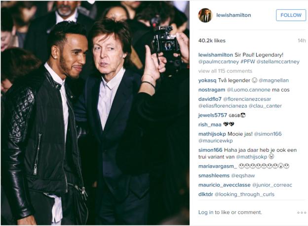 Lewis Hamilton and Sir Paul McCartney