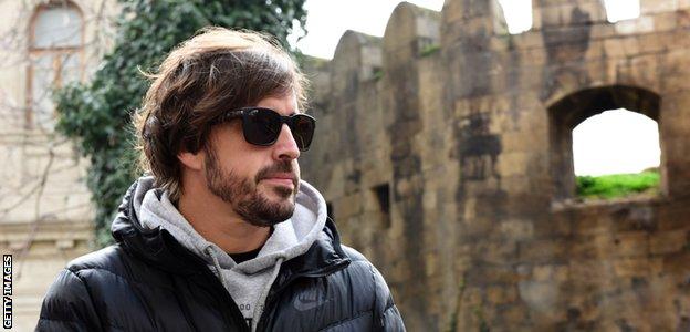 Fernando Alonso in Baku in March