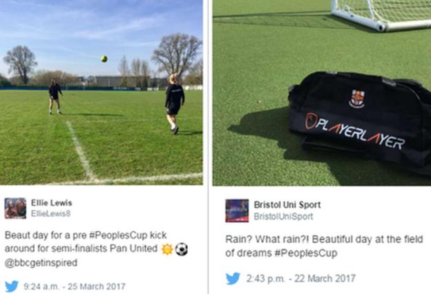 FA People's Cup tweets about the weather